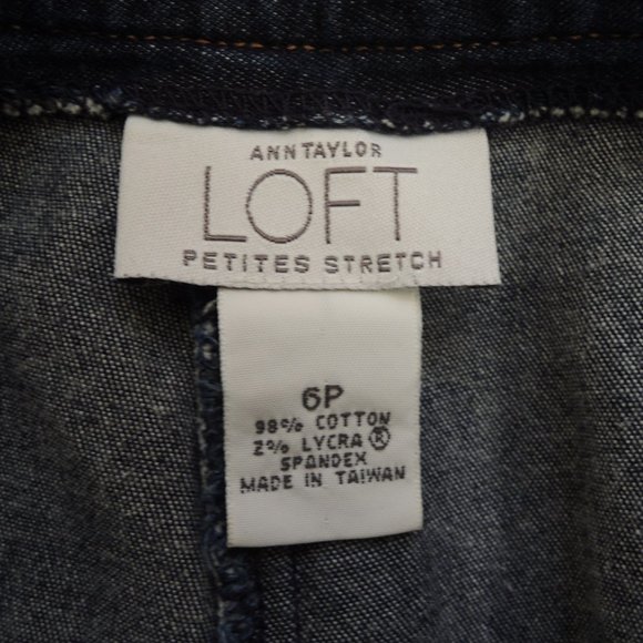 LOFT Petites Blue Stretch Denim Capri Jeans 6P - Picture 7 of 7